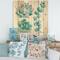 Designart - Eucalyptus Leaves and Succulents - Traditional Print on Natural Pine Wood